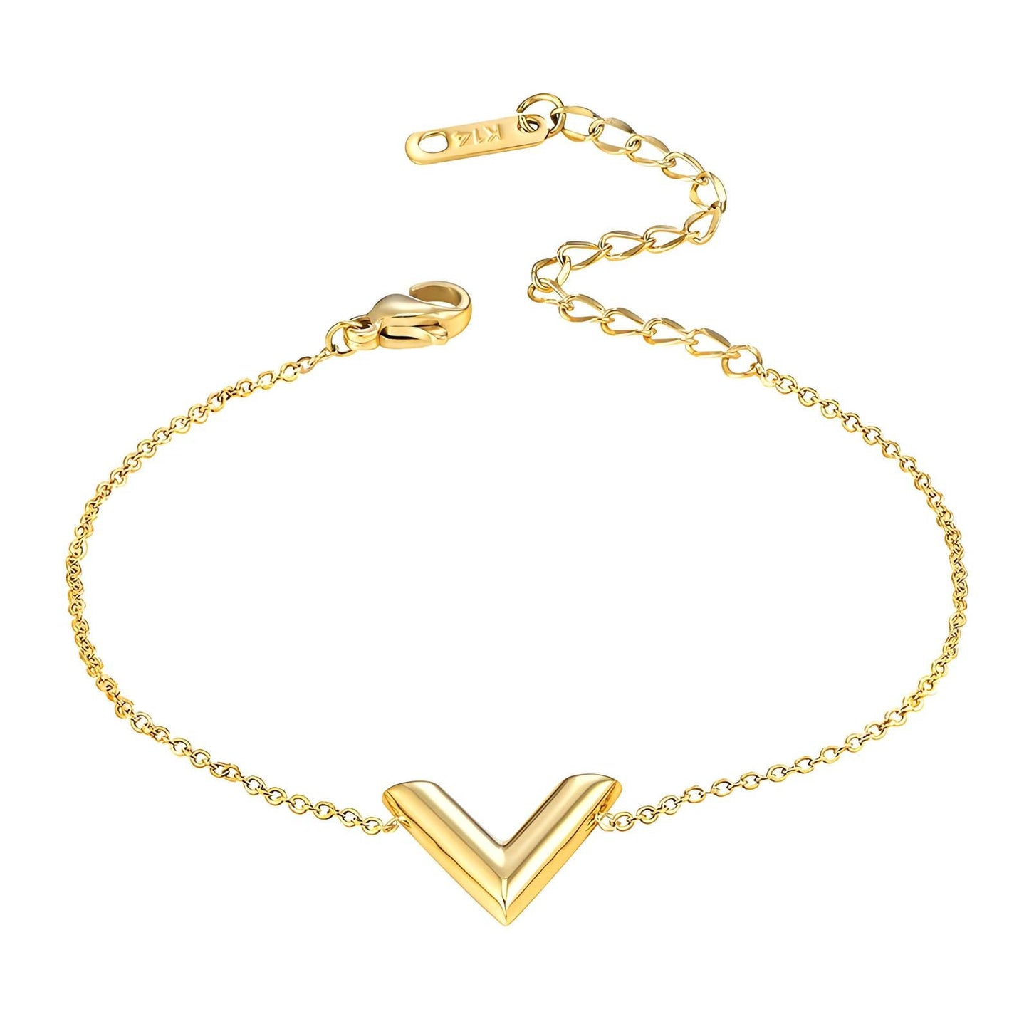 18K Gold Plated V Bracelet