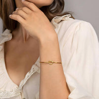 18K gold plated knot Stainless steel bracelet