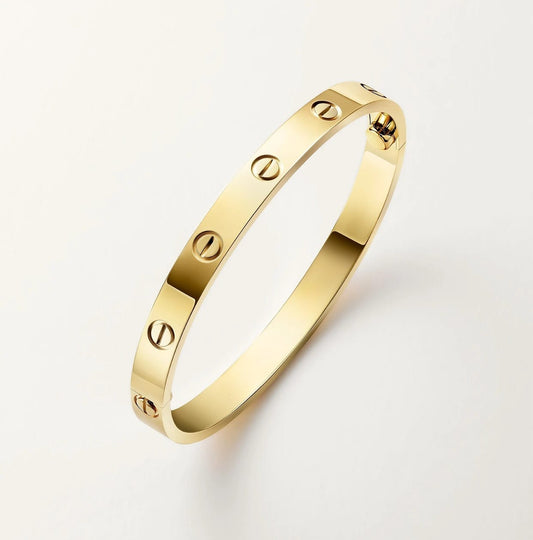18K Gold Plated Screw Bangle